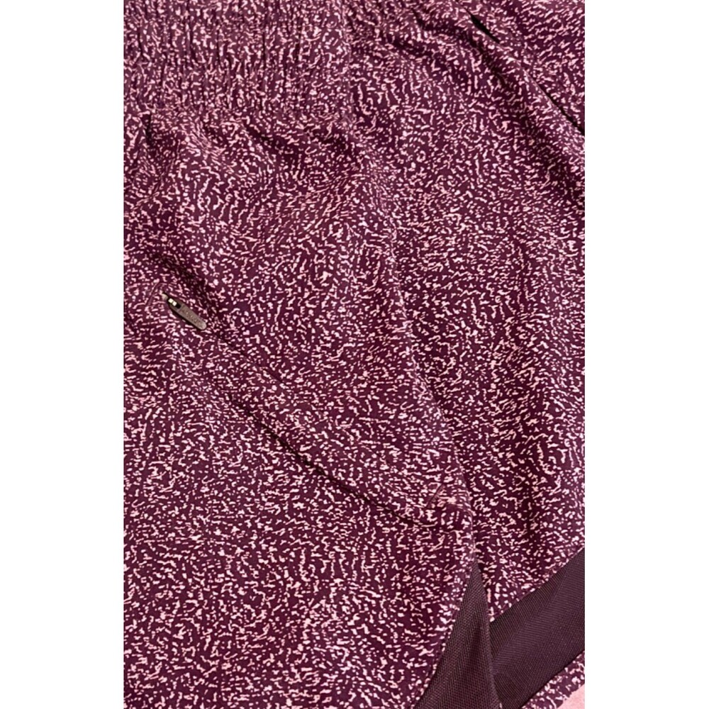 ATHLETA Purple Violet Static Printed Mesh Racer Run Shorts 4" Zip Pocket Small - Picture 9 of 11